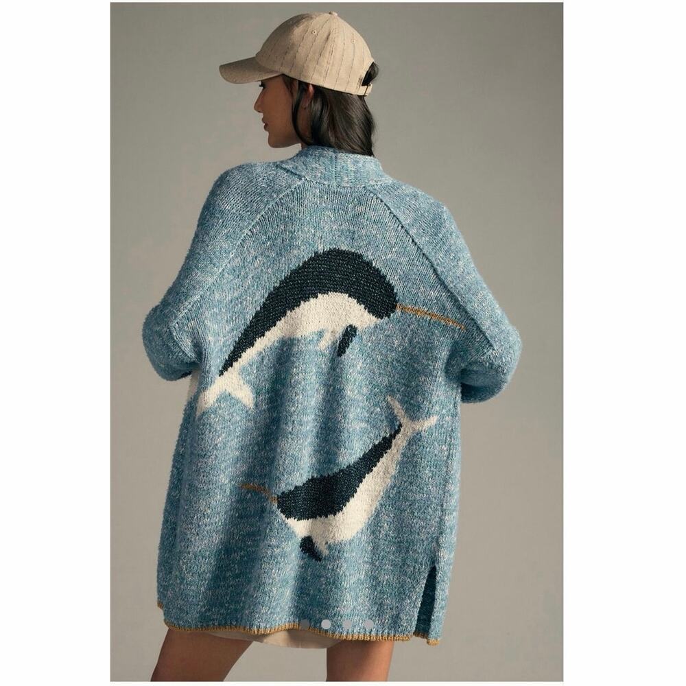 Anthropologie Rare Narwhal Icon
Cardigan Sweater Medium Large